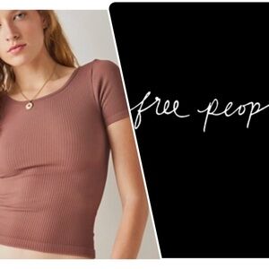 Free People | XTZ Ribbed Baby Tee Java
